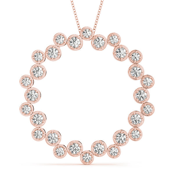 Rose Gold Lab Diamond Circle Pendant