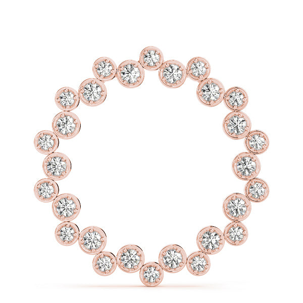 14K Rose Gold Diamond Circle Pendant