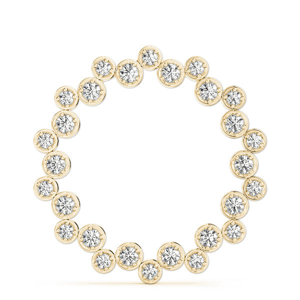 14K Yellow Gold Diamond Circle Pendant