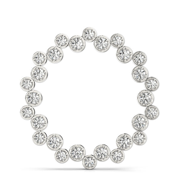18K White Gold Diamond Circle Pendant
