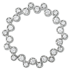 18K White Gold 1 CT Diamond Circle Pendant