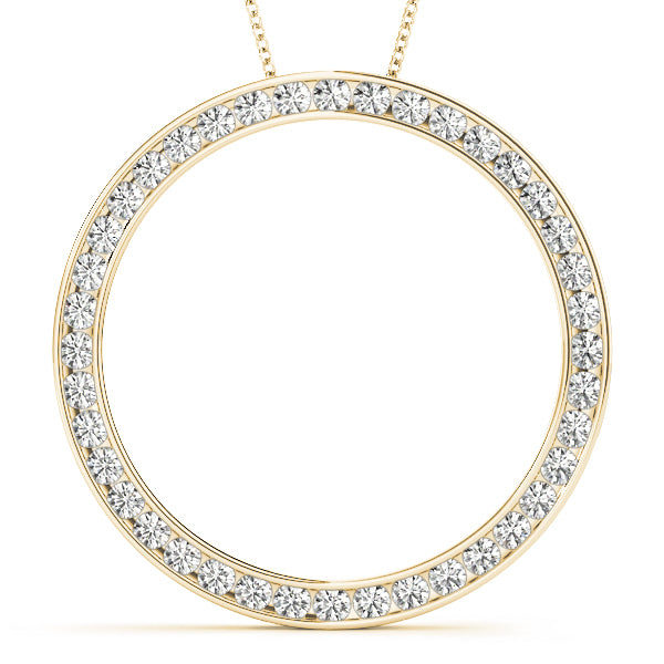 18K Yellow Gold Diamond Circle Pendant