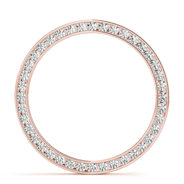 18K Rose Gold Round Diamond Circle Pendant