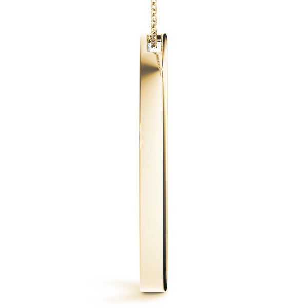 14K Yellow Gold Diamond Circle Pendant