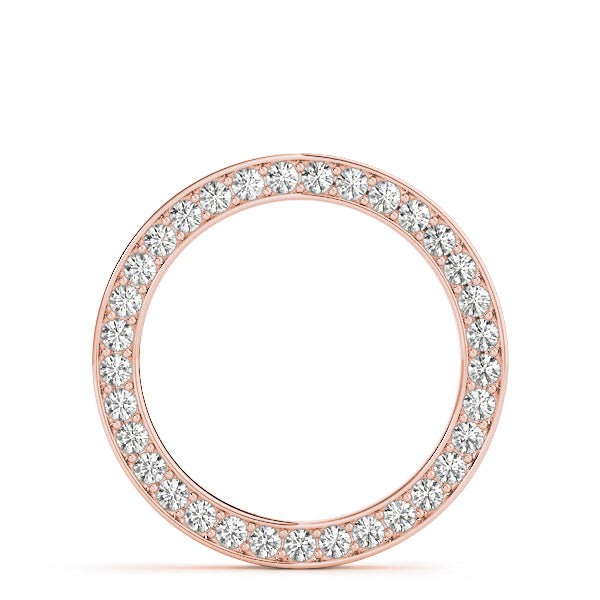 18K Rose Gold Round Diamond Circle Pendant