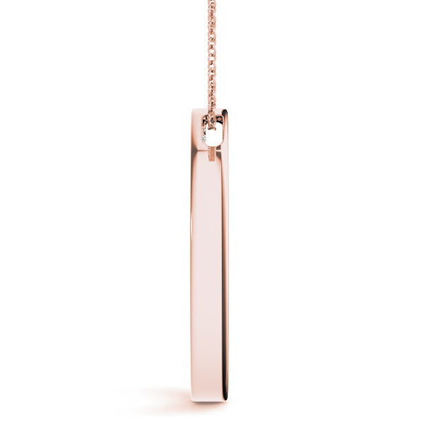 18K Rose Gold Round Diamond Circle Pendant