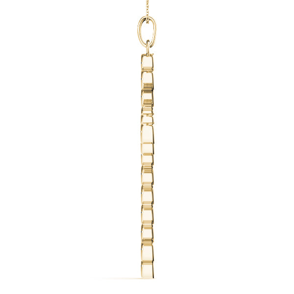 14K Yellow Gold Diamond Cross Pendant Jewelry