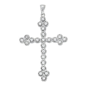 Platinum White Diamond Fashion Cross Pendant