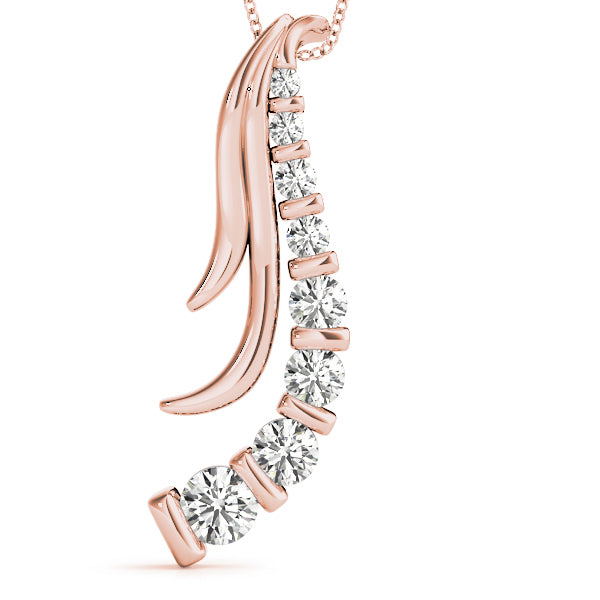 18K Rose Gold Lab Diamond Journey Pendant