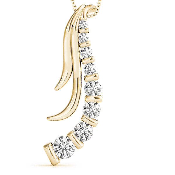 14K Yellow Gold Diamond Journey Pendant