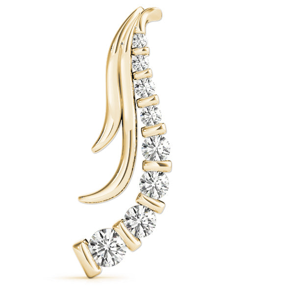 18K Yellow Gold Round Diamond Journey Pendant