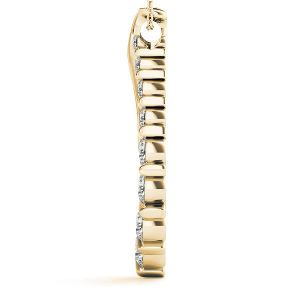 18K Yellow Gold Round Diamond Journey Pendant