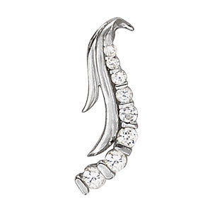 14K White Gold Diamond Journey Pendant