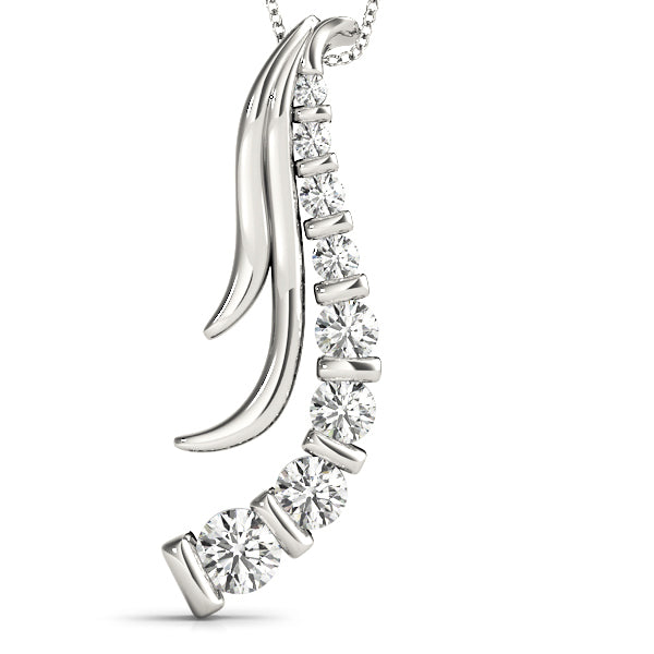 14K White Gold Lab Diamond Journey Pendant