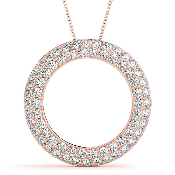 14K Rose Gold Diamond Circle Pendant