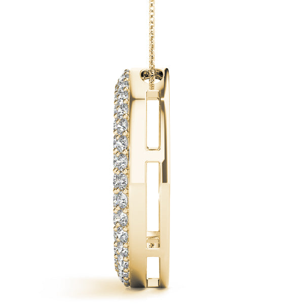 18K Yellow Gold Diamond Circle Pendant