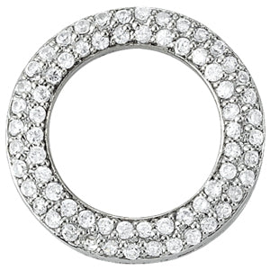Platinum 1 CT Multi-Diamond Circle Pendant