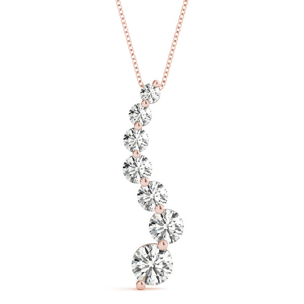 14K Rose Gold Lab Diamond Journey Pendant