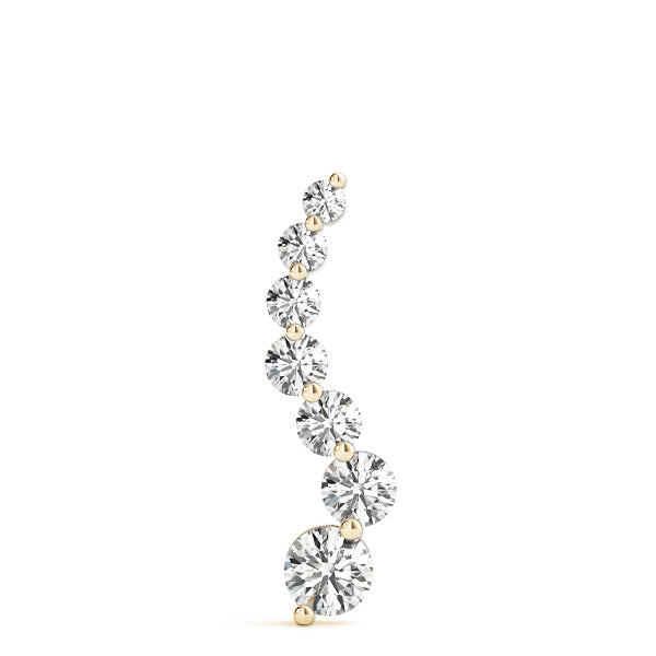 14K Yellow Gold Round Diamond Journey Pendant