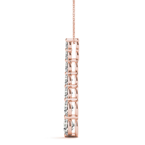 18K Rose Gold Diamond Journey Pendant