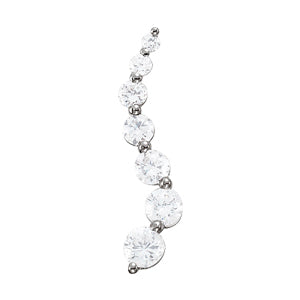 14K White Gold Round Diamond Journey Pendant