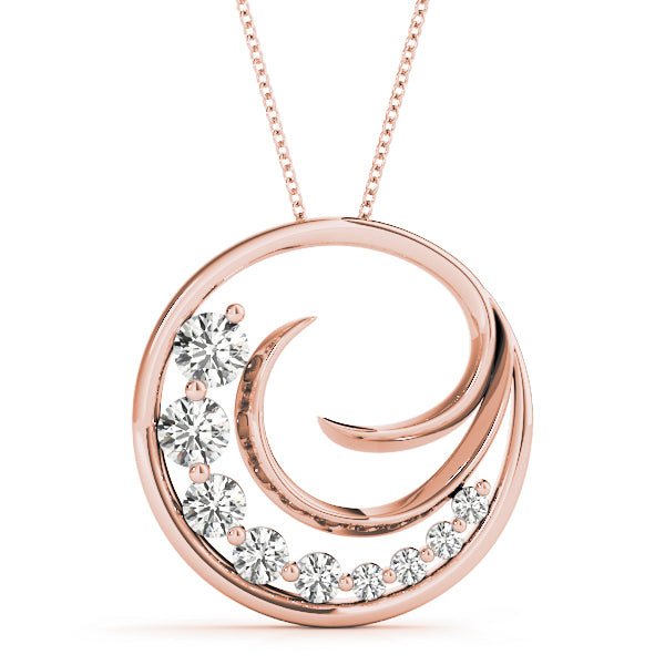 14K Rose Gold Lab Diamond Journey Pendant