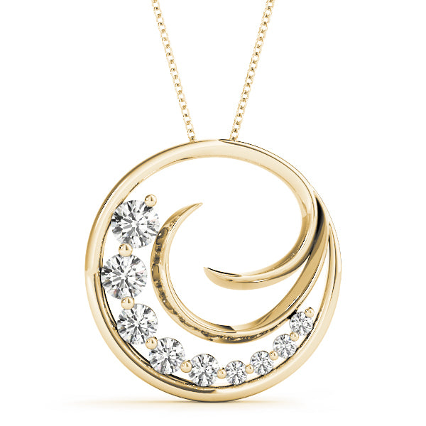 18K Yellow Gold Diamond Journey Pendant