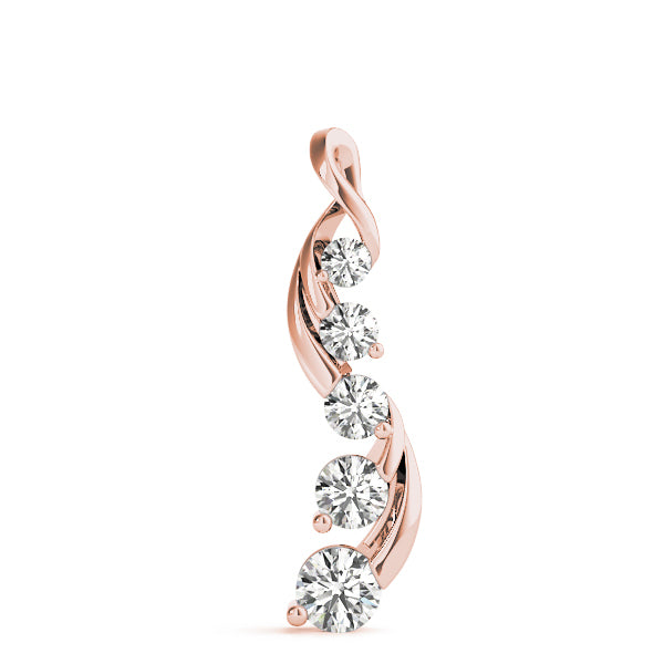 18K Rose Gold Lab Diamond Journey Pendant