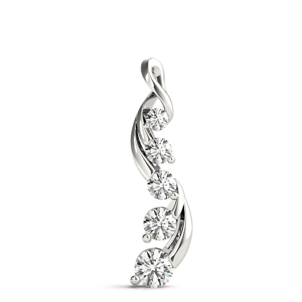 Platinum 1 CT Diamond Journey Pendant Necklace