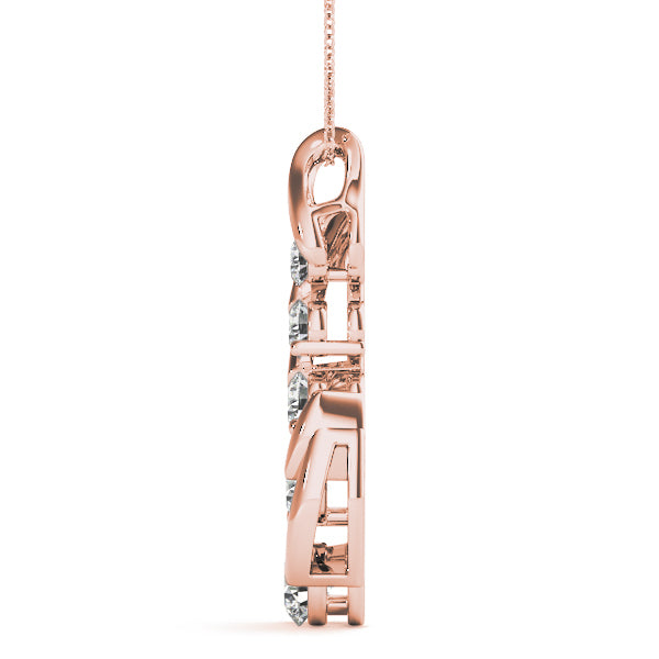 18K Rose Gold 1 CT Diamond Journey Pendant