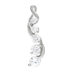 Platinum 1 CT Diamond Journey Pendant Necklace