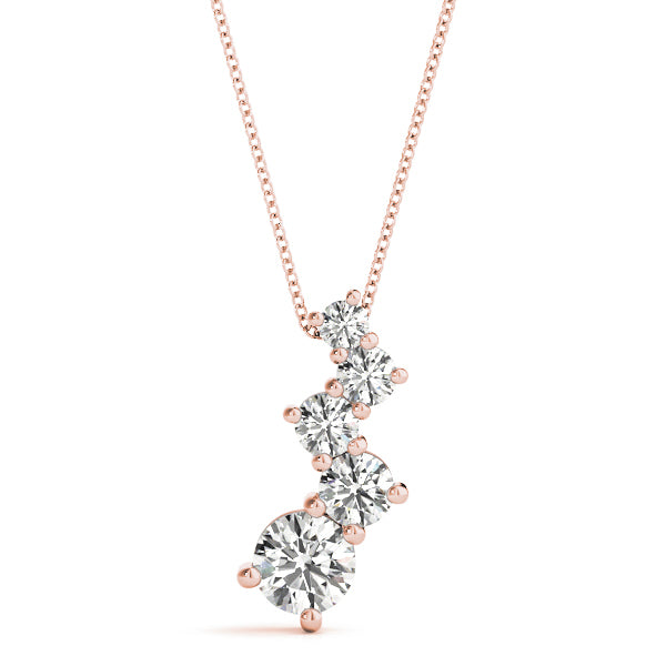 14K Rose Gold Diamond Journey Pendant
