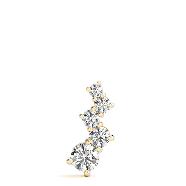 18K Yellow Gold Round Diamond Journey Pendant