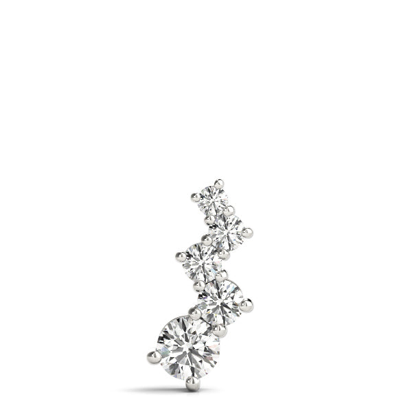14K White Gold Round Diamond Journey Pendant