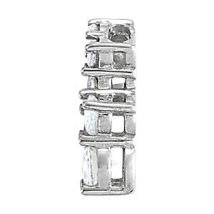 14K White Gold Round Diamond Journey Pendant