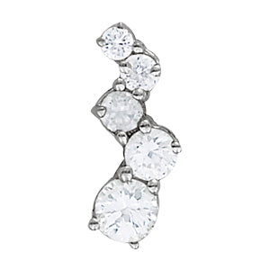 14K White Gold Round Diamond Journey Pendant