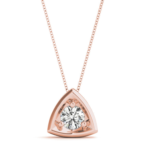18K Rose Gold 1ct Diamond Solitaire Pendant