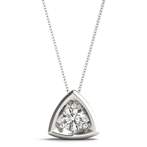 1 CT Lab Diamond 14K White Gold Pendant
