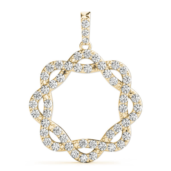 14K Yellow Gold Diamond Circle Pendant