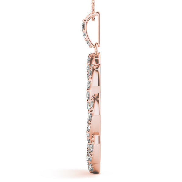 14K Rose Gold Diamond Circle Pendant