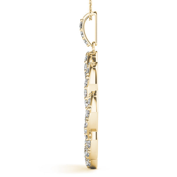 14K Yellow Gold Diamond Circle Pendant