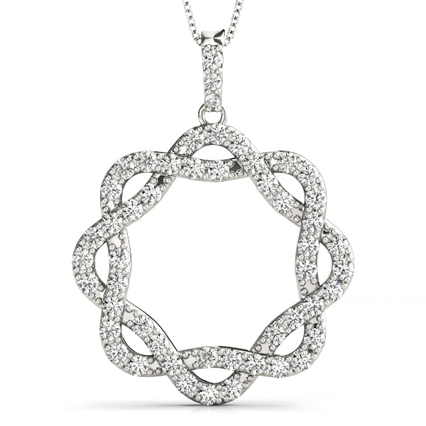 White Gold Lab Diamond Circle Pendant