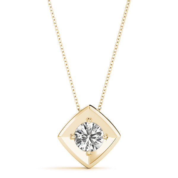 1 Carat Lab Diamond 18K Yellow Gold Pendant