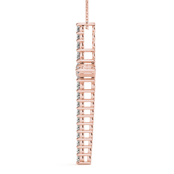 Rose Gold Diamond Religious Cross Pendant