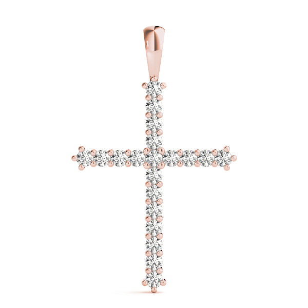 Rose Gold Diamond Cross Pendant | Religious Jewelry