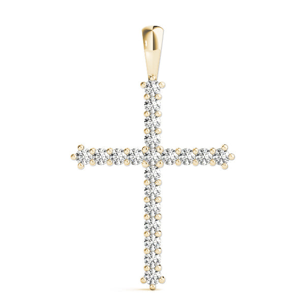 Diamond Religious Cross Pendant - 18K Yellow Gold
