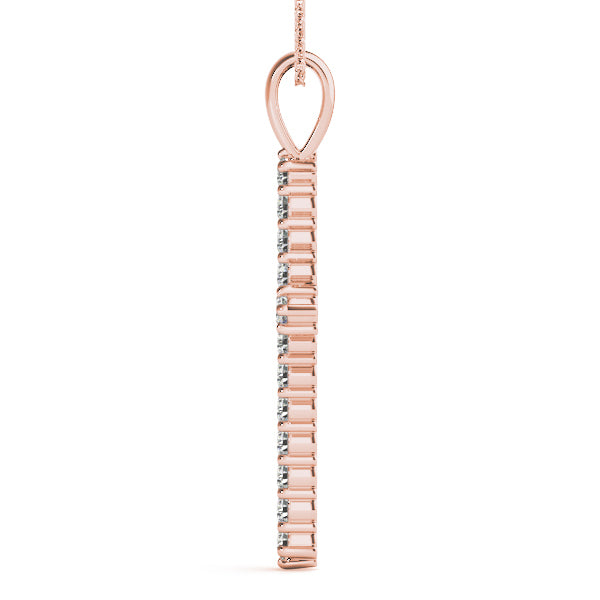 Rose Gold Diamond Cross Pendant | Religious Jewelry