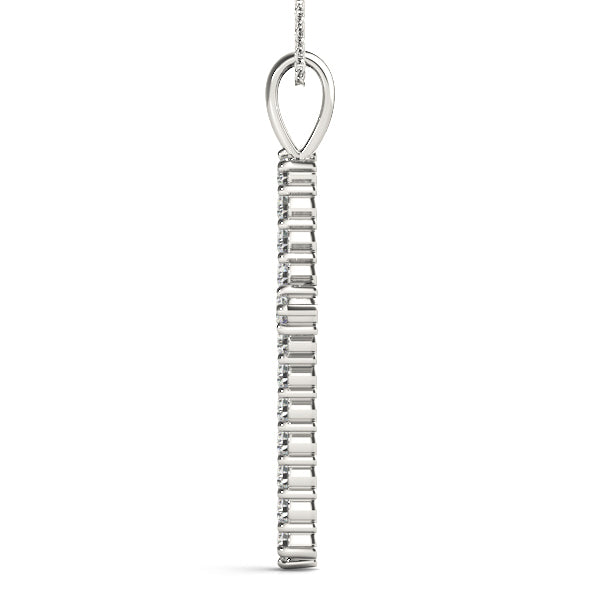 White Platinum Diamond Cross Pendant Religious Jewelry