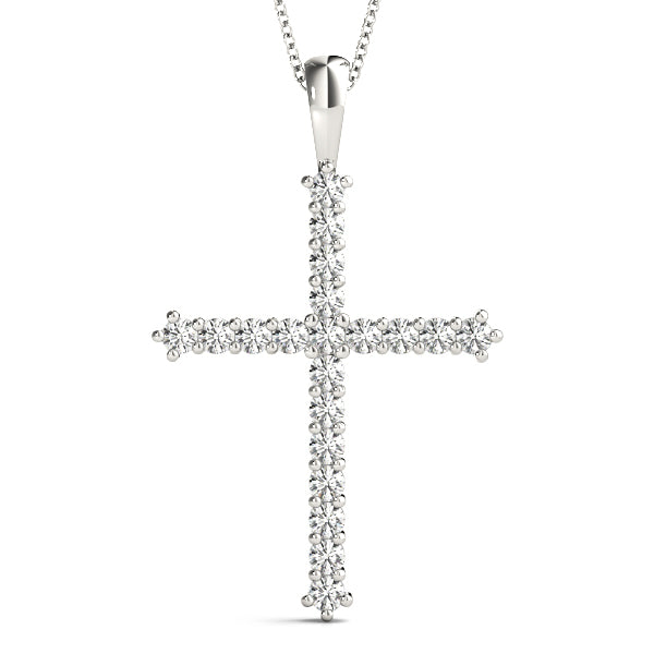 White Gold Diamond Cross Pendant | Religious Jewelry