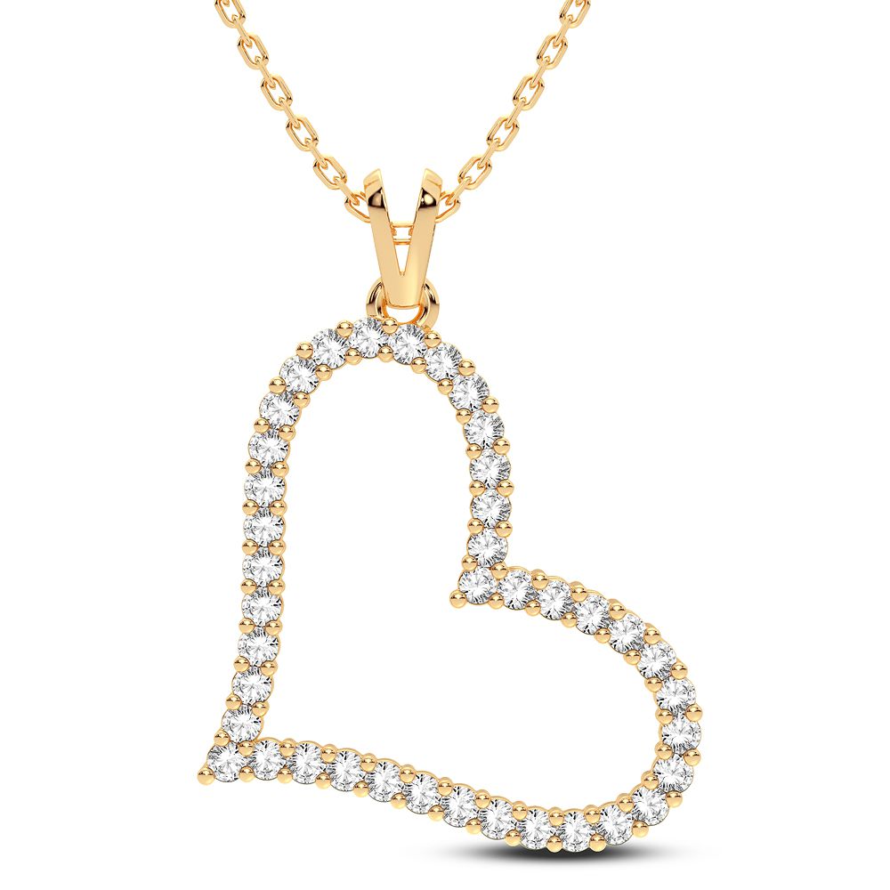 Chic 14K Yellow Gold 0.50CT Lab Diamond Womens Pendant